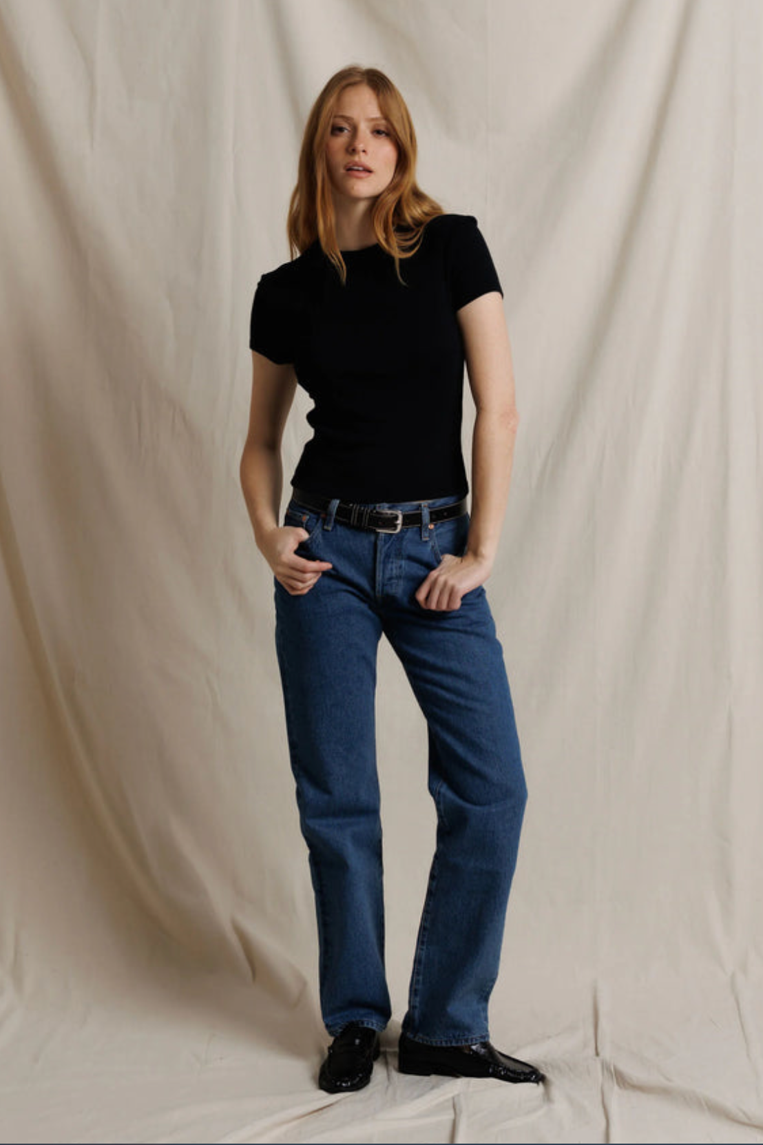 Perfect White Tee Lili Short Sleeve Crew True Black 