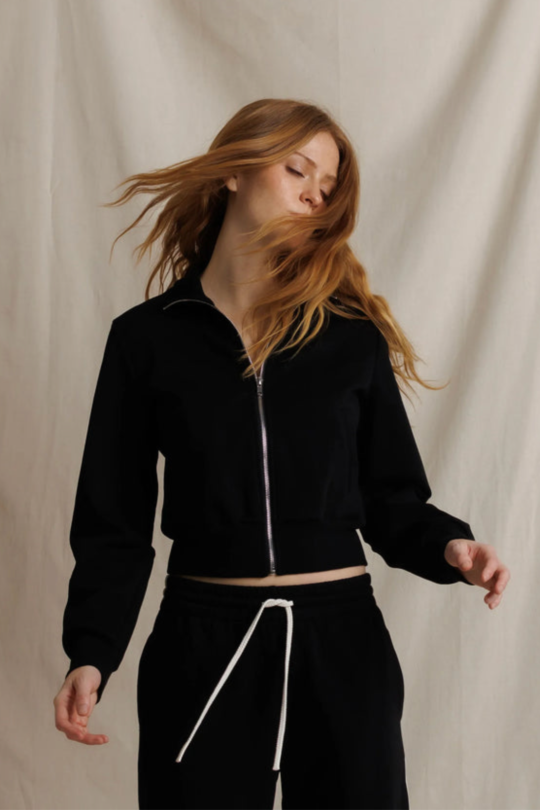 Perfect White Tee Milana Travel Track Jacket True Black