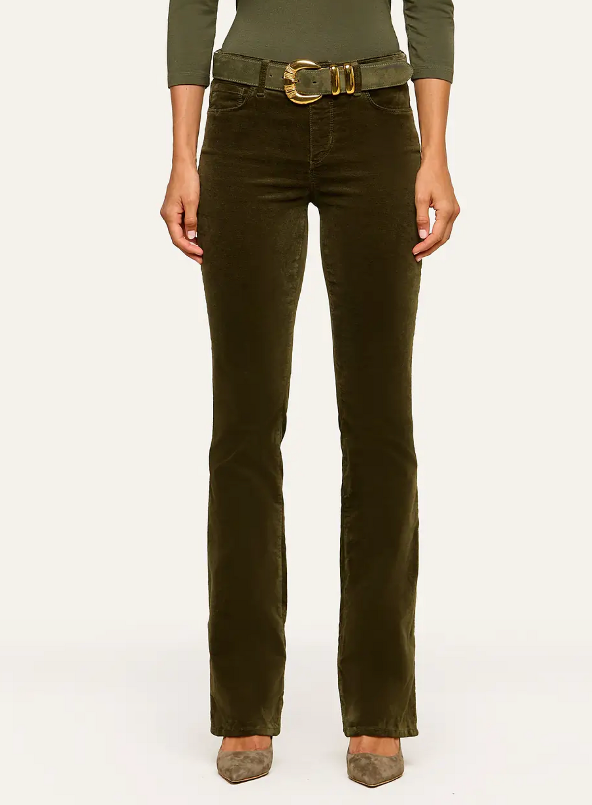 Stevie High Rise Velvet Straight