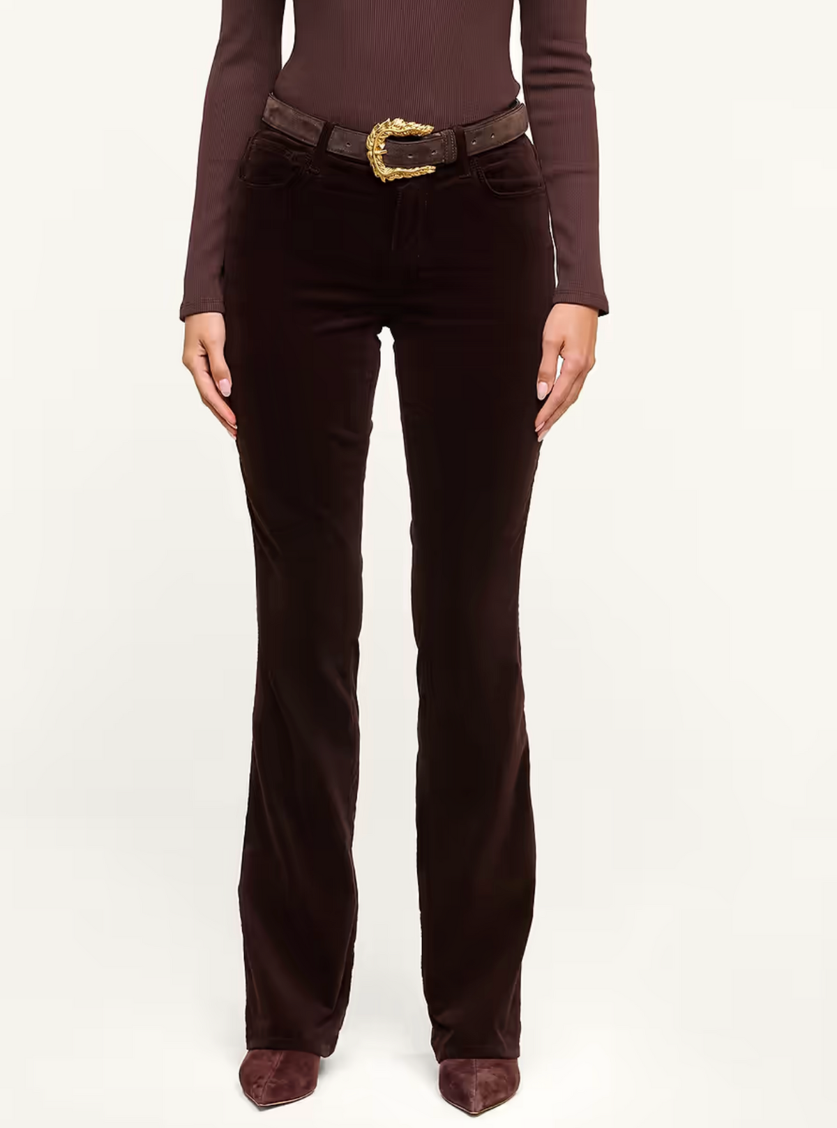 Stevie High Rise Velvet Straight