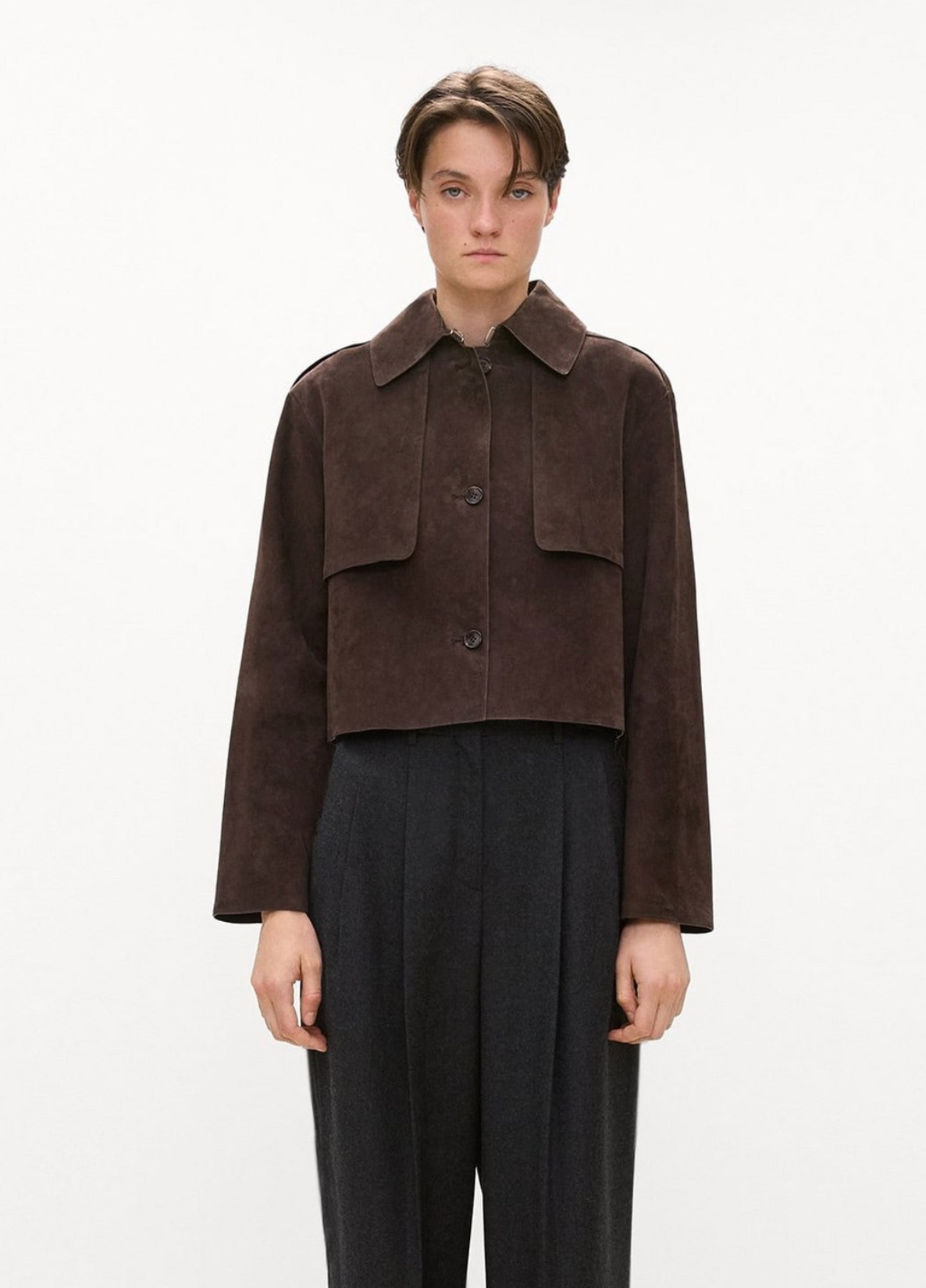 Leather Crop Trench