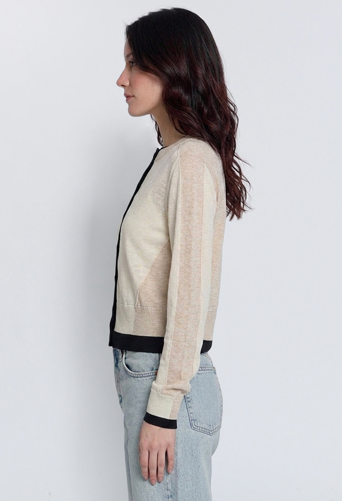 Quinn Colorblocked Sheer Cardigan
