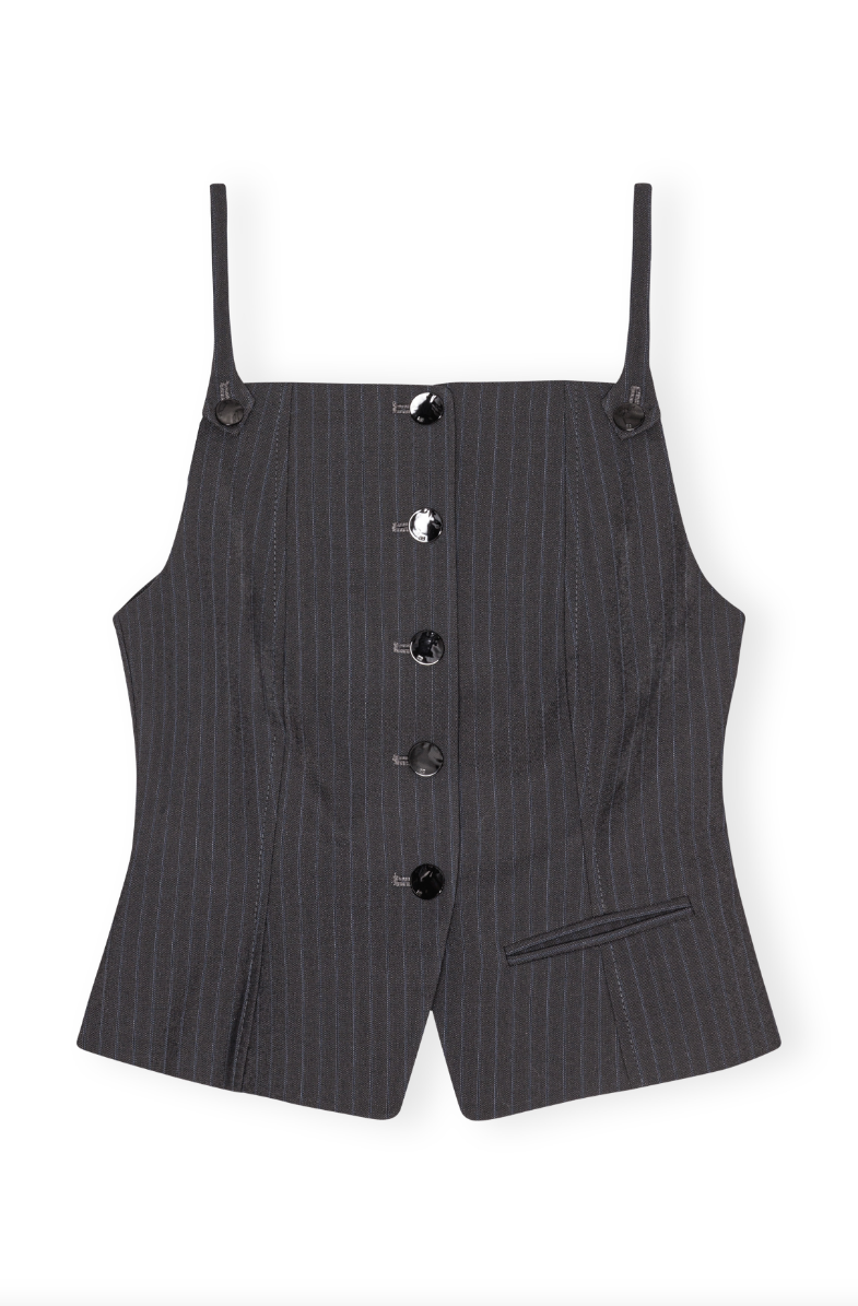 Melange Stripe Suiting Vest Top