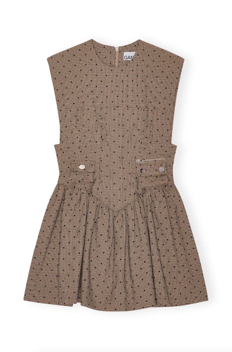 Flock Check Suiting Corset Mini Dress