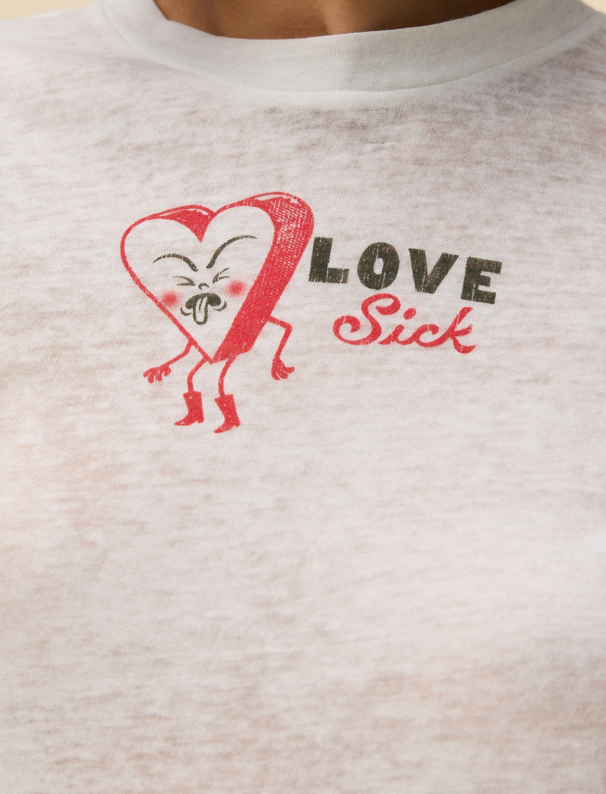 Love Sick Heart Burnout Vintage Tee