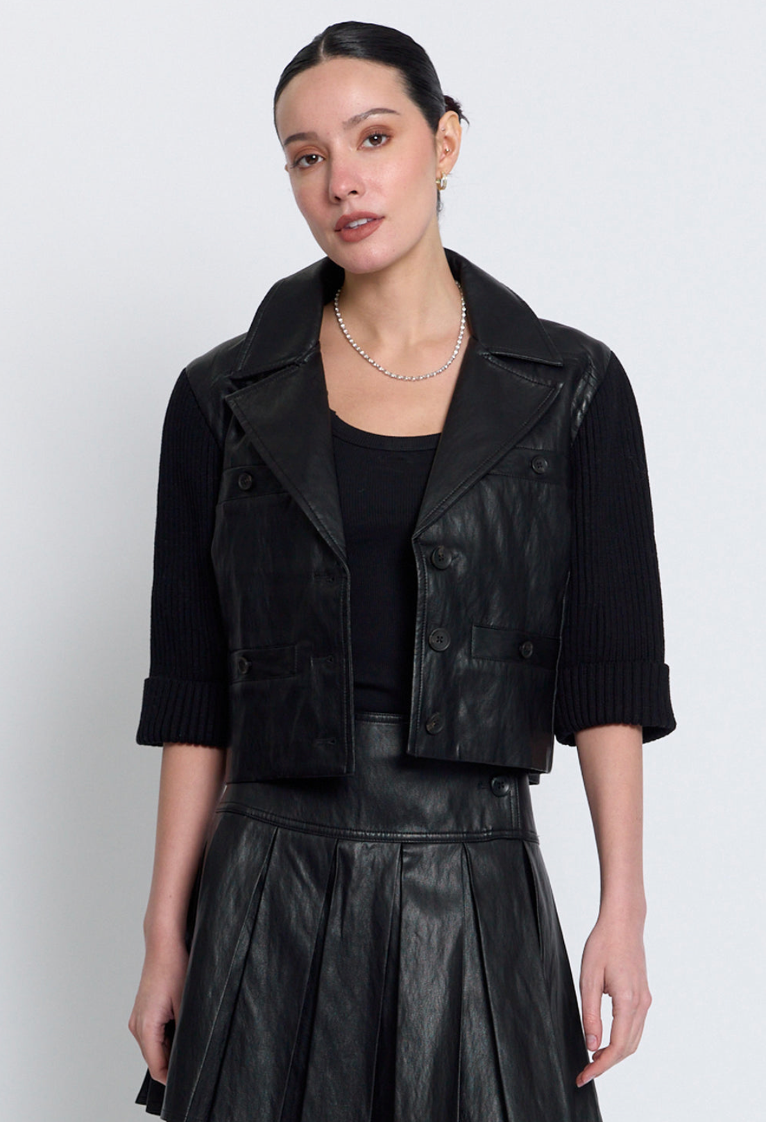Quinn Cropped Vegan X Sweater Jacket