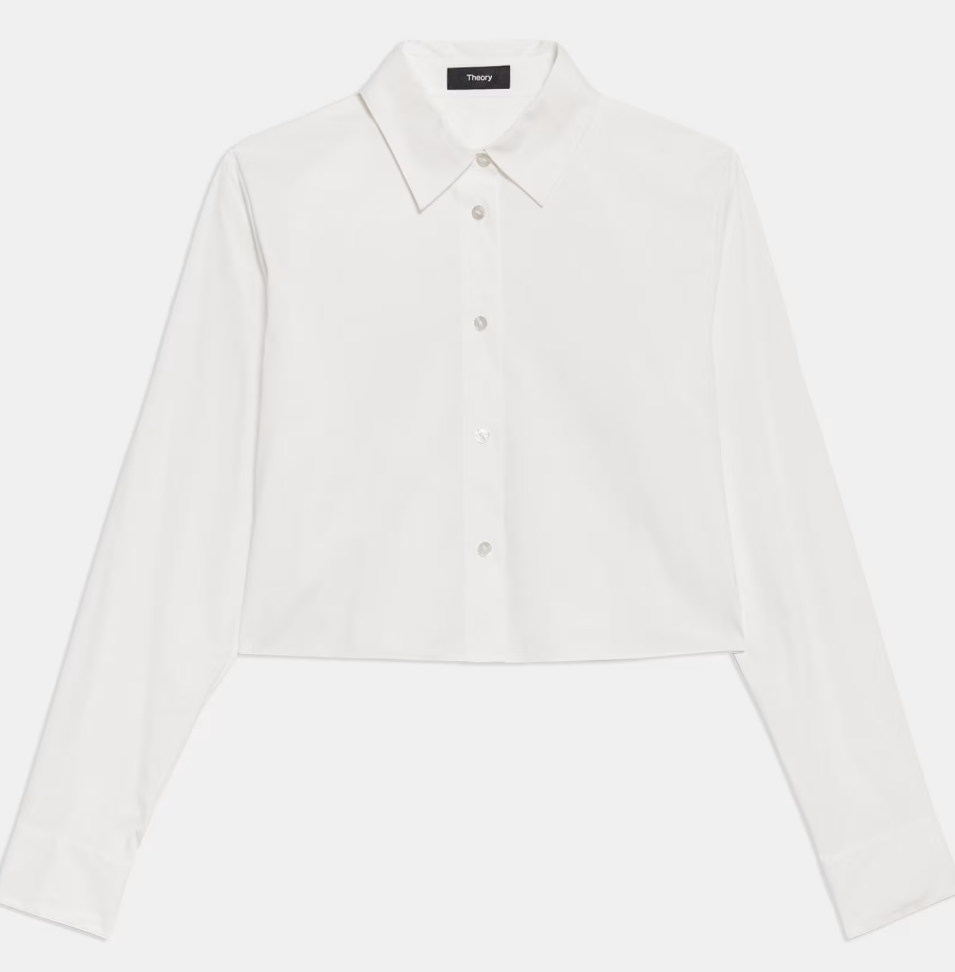 Cropped Boxy Long Sleeve Shirt