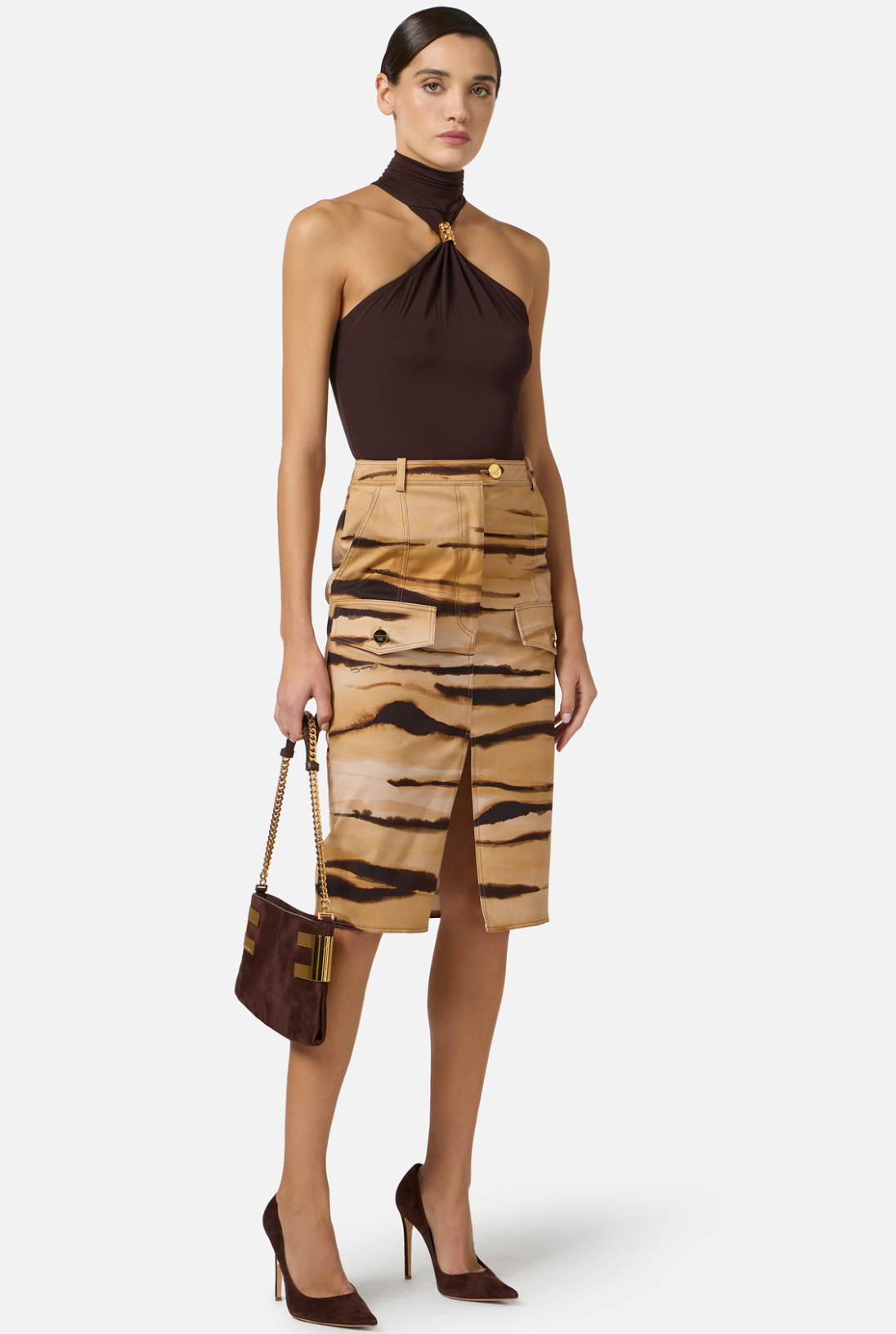 Printed Pencil Skirt