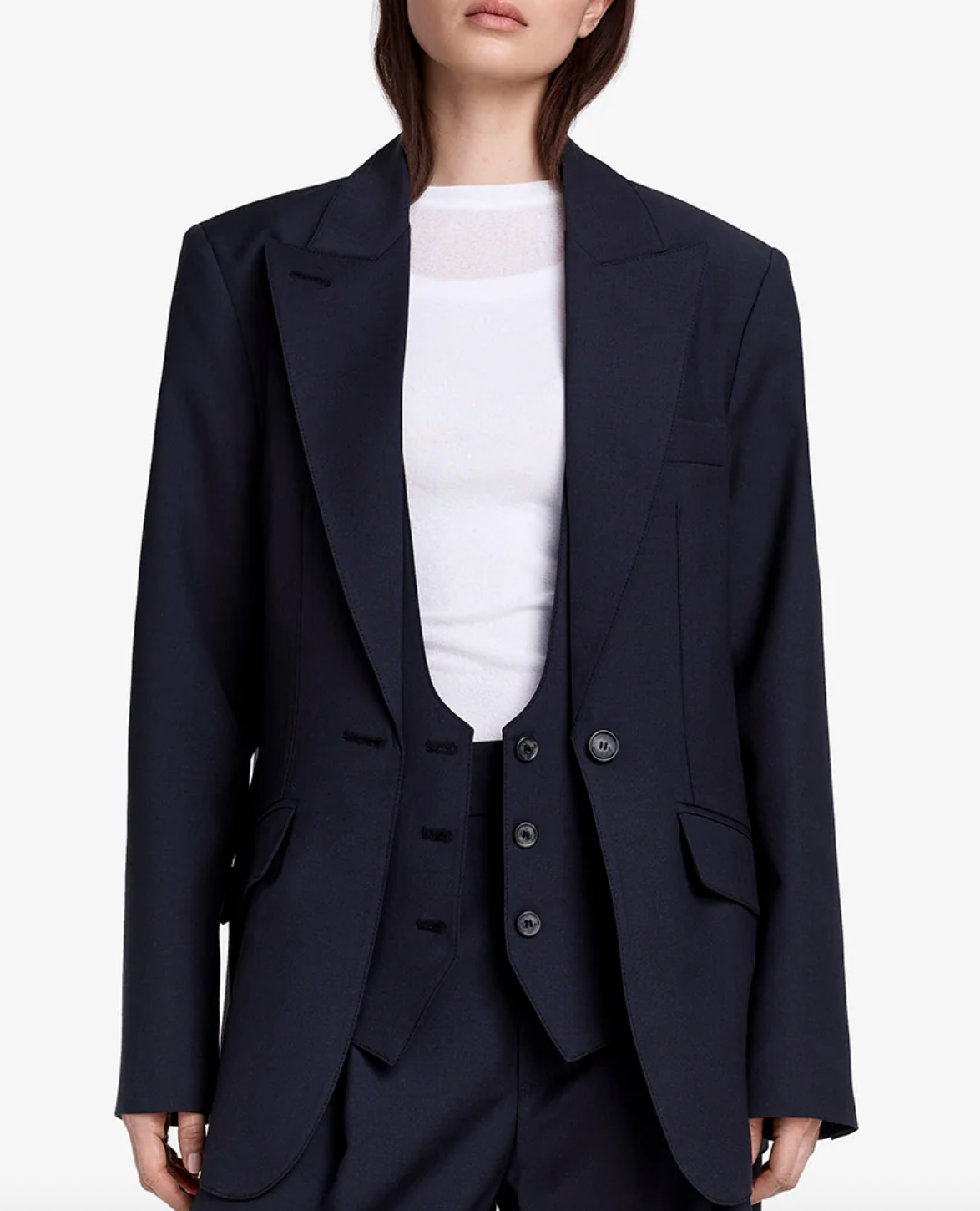 Oversized Layered Blazer (w/ Detachable Vest)