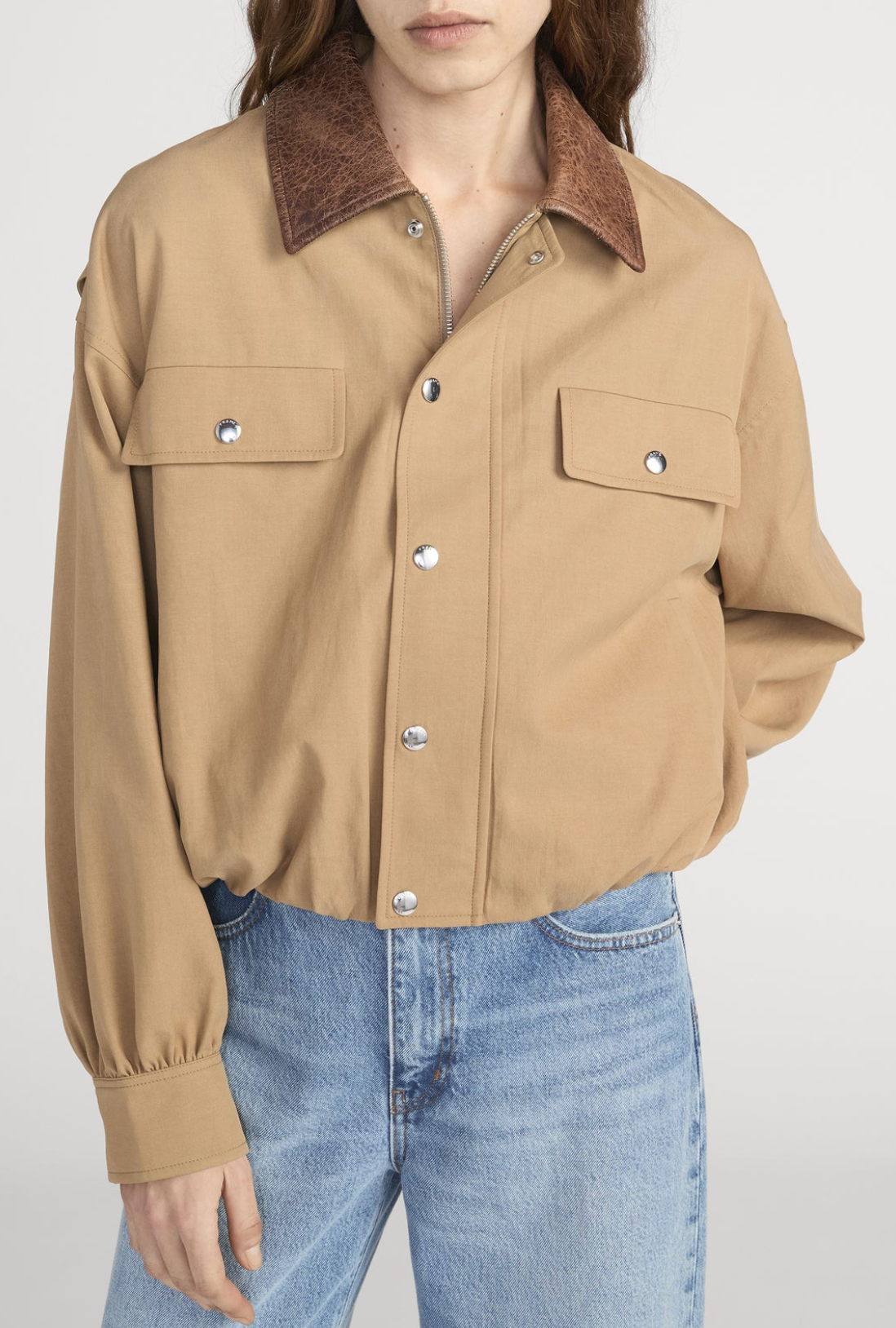 The Leather Collar Bubble Jacket