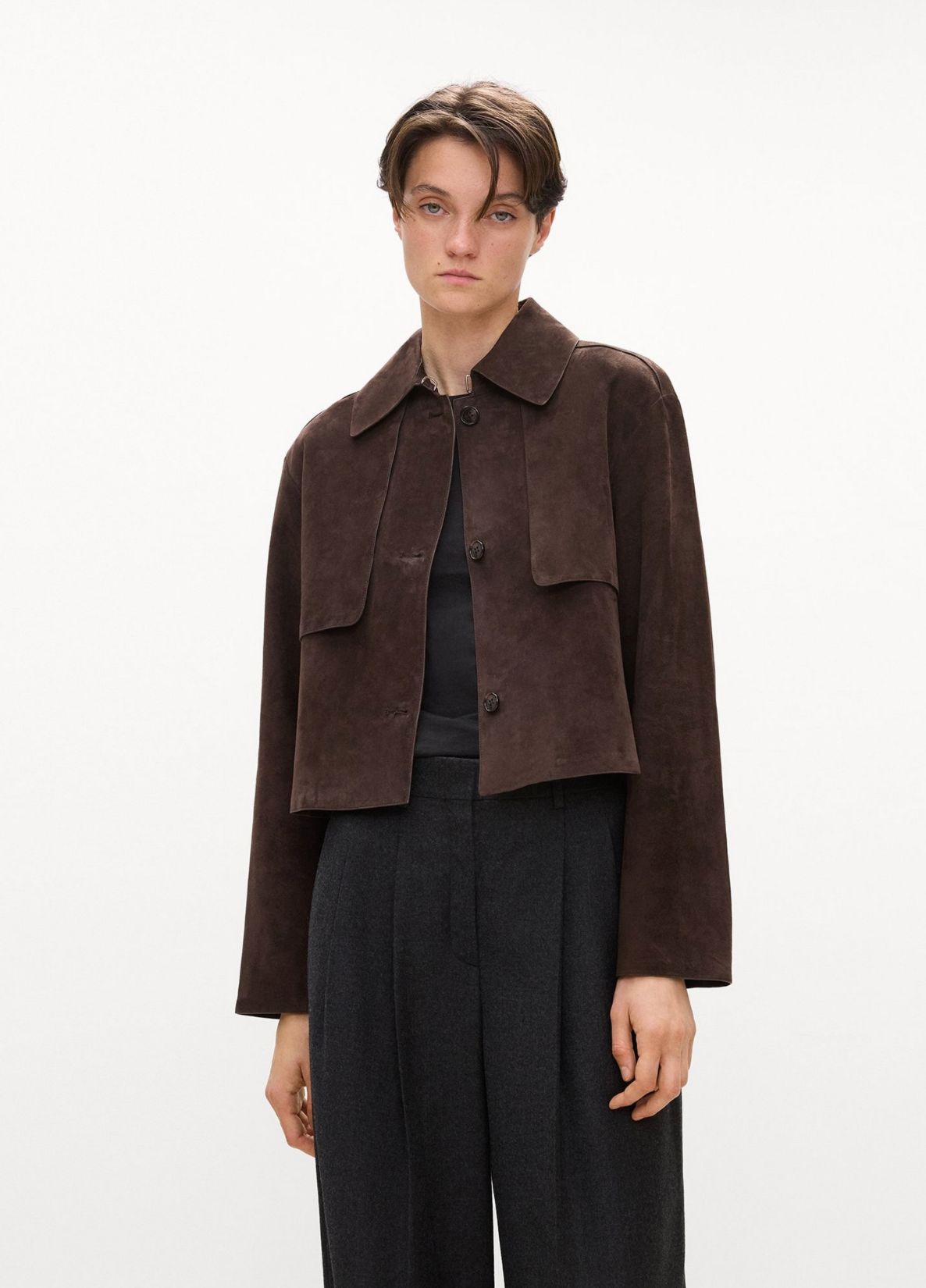 Leather Crop Trench