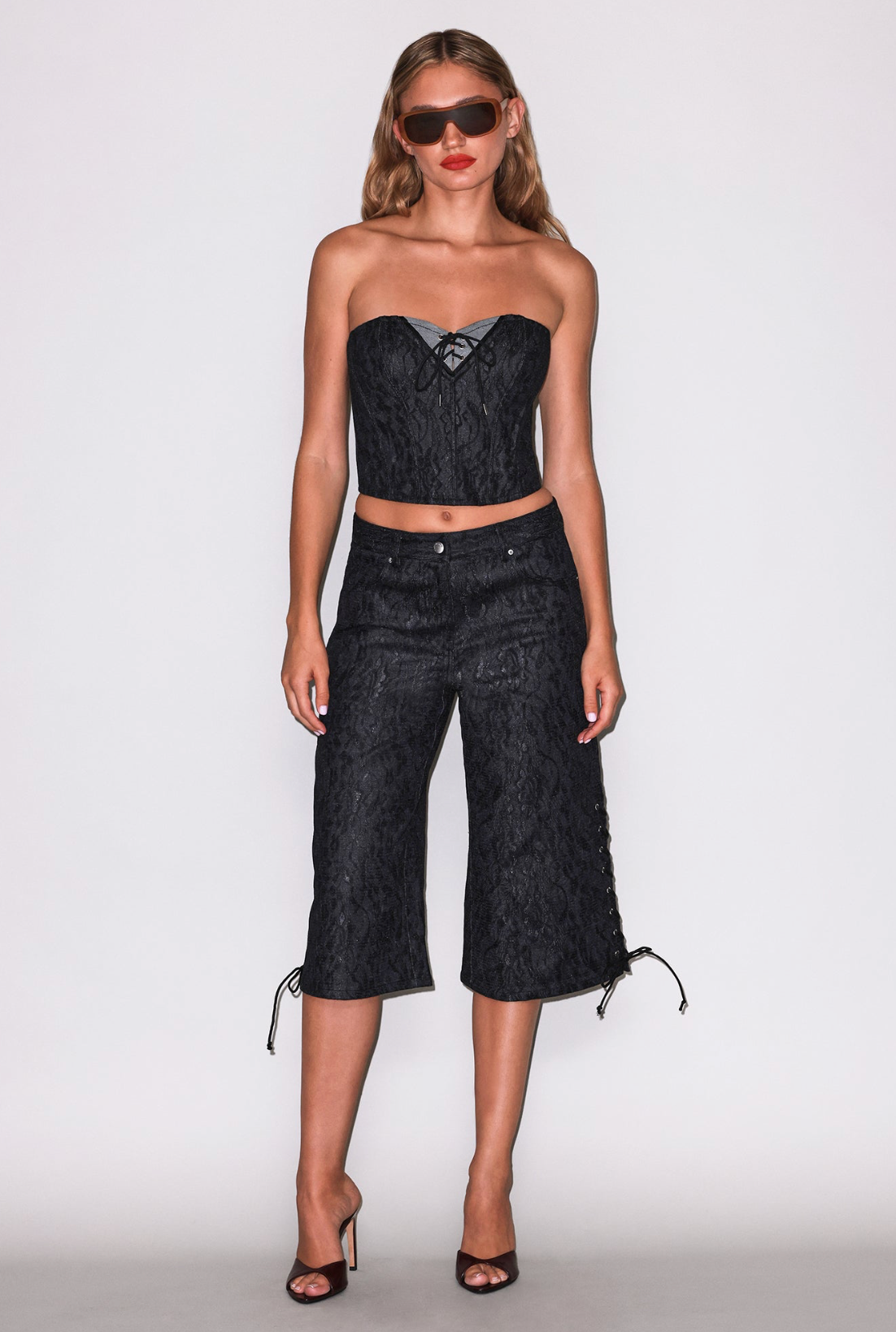 Lace Denim Bustier