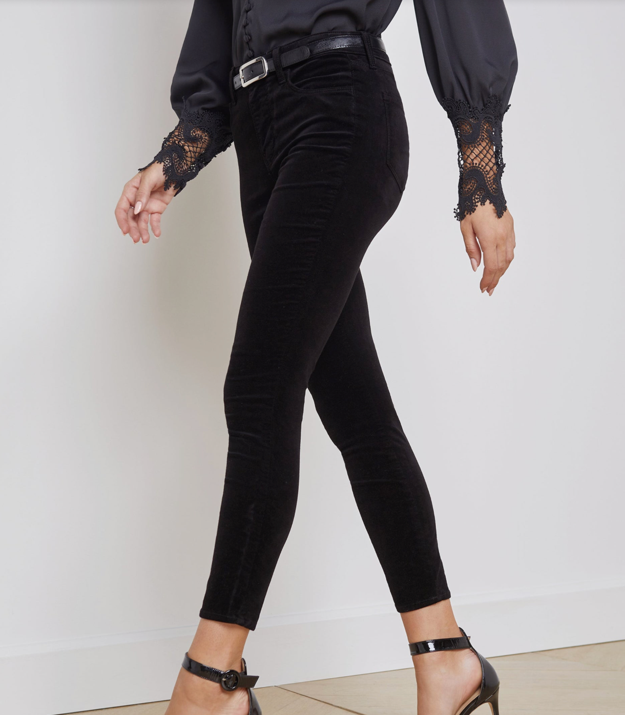 Margot High Rise Skinny Velvet