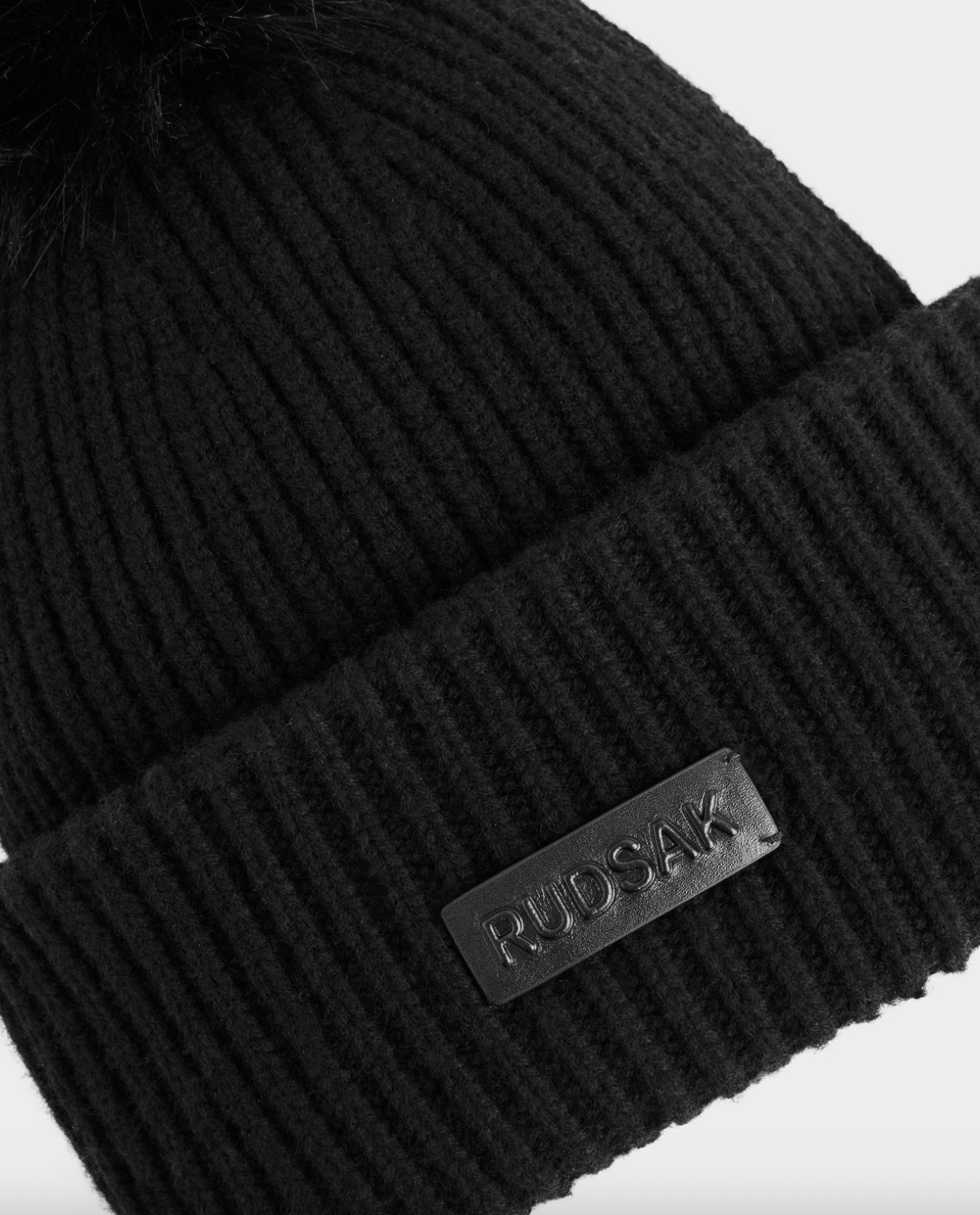 Dara Knit Fold Over Beanie with Pom Pom