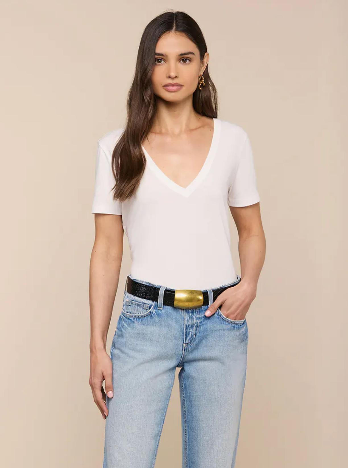 Brianna Short Sleeve V-Neck Relaxed Tee