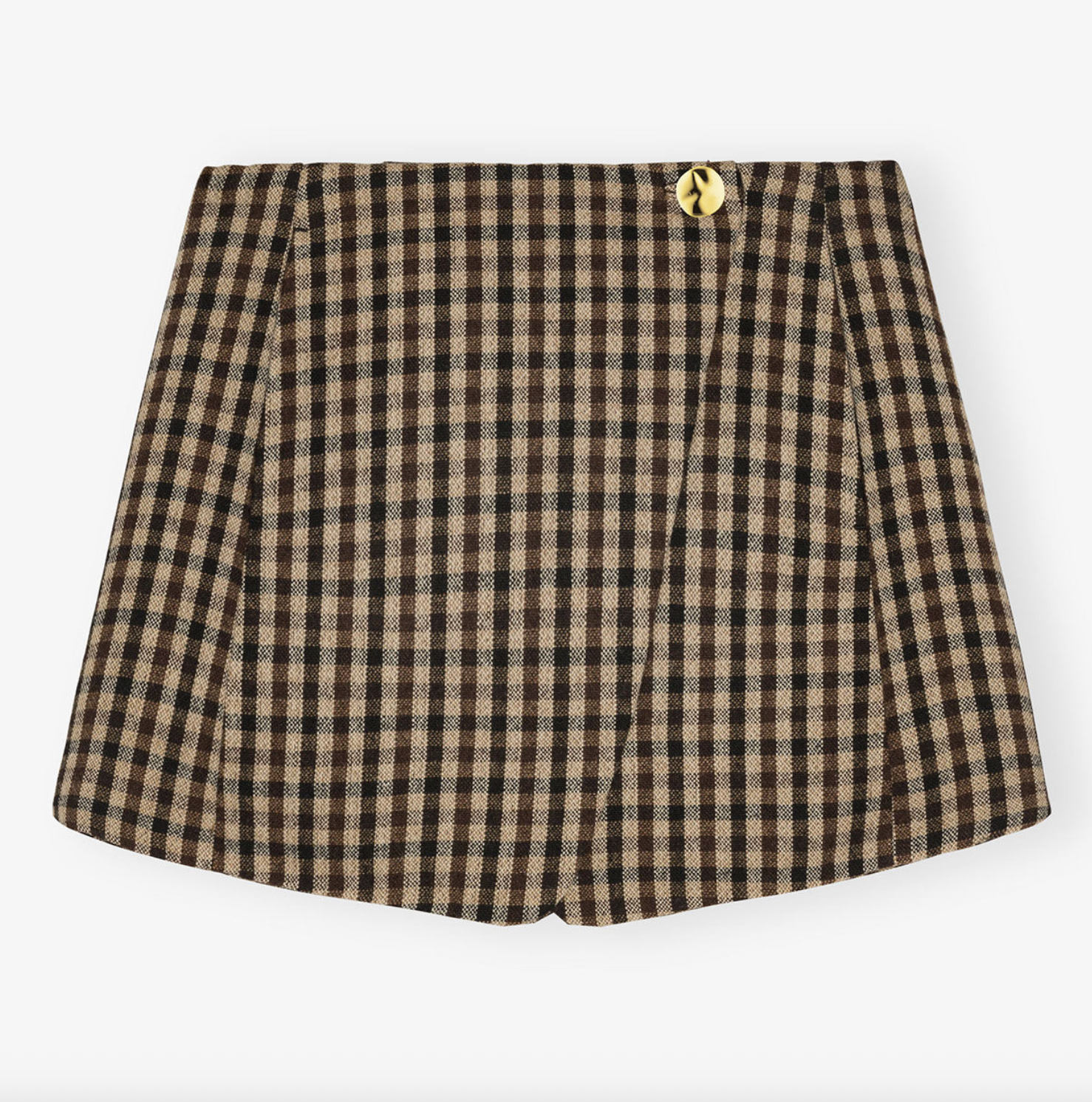 Check Wool Mix Skirt