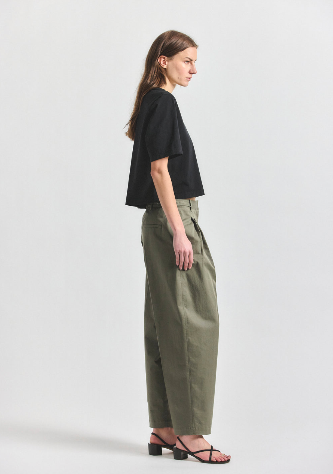Asher Stretch Cotton Twill Pleated Trouser