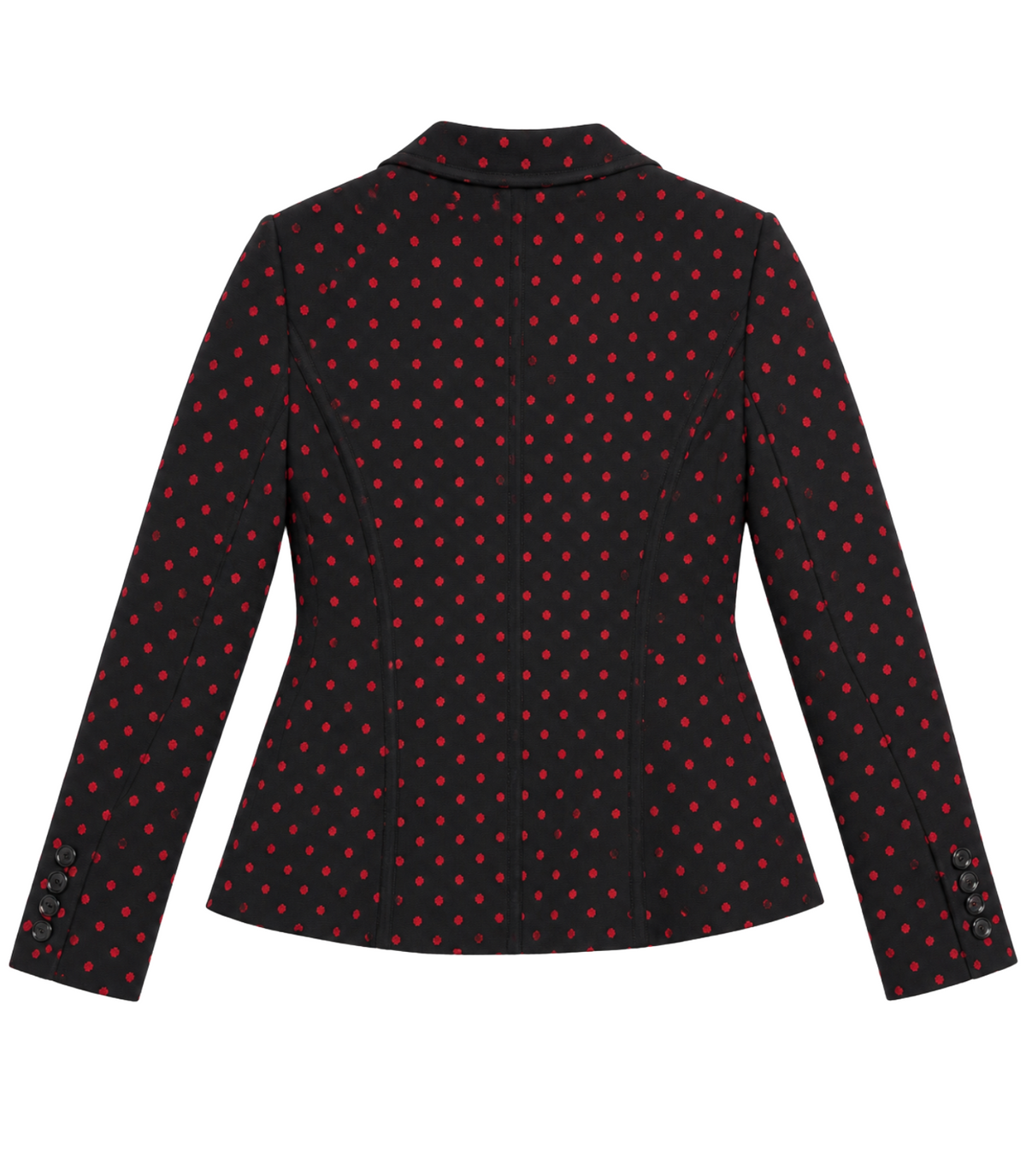 RVN NYC Dahlia 3 Button Fitted Jacket Black/Red