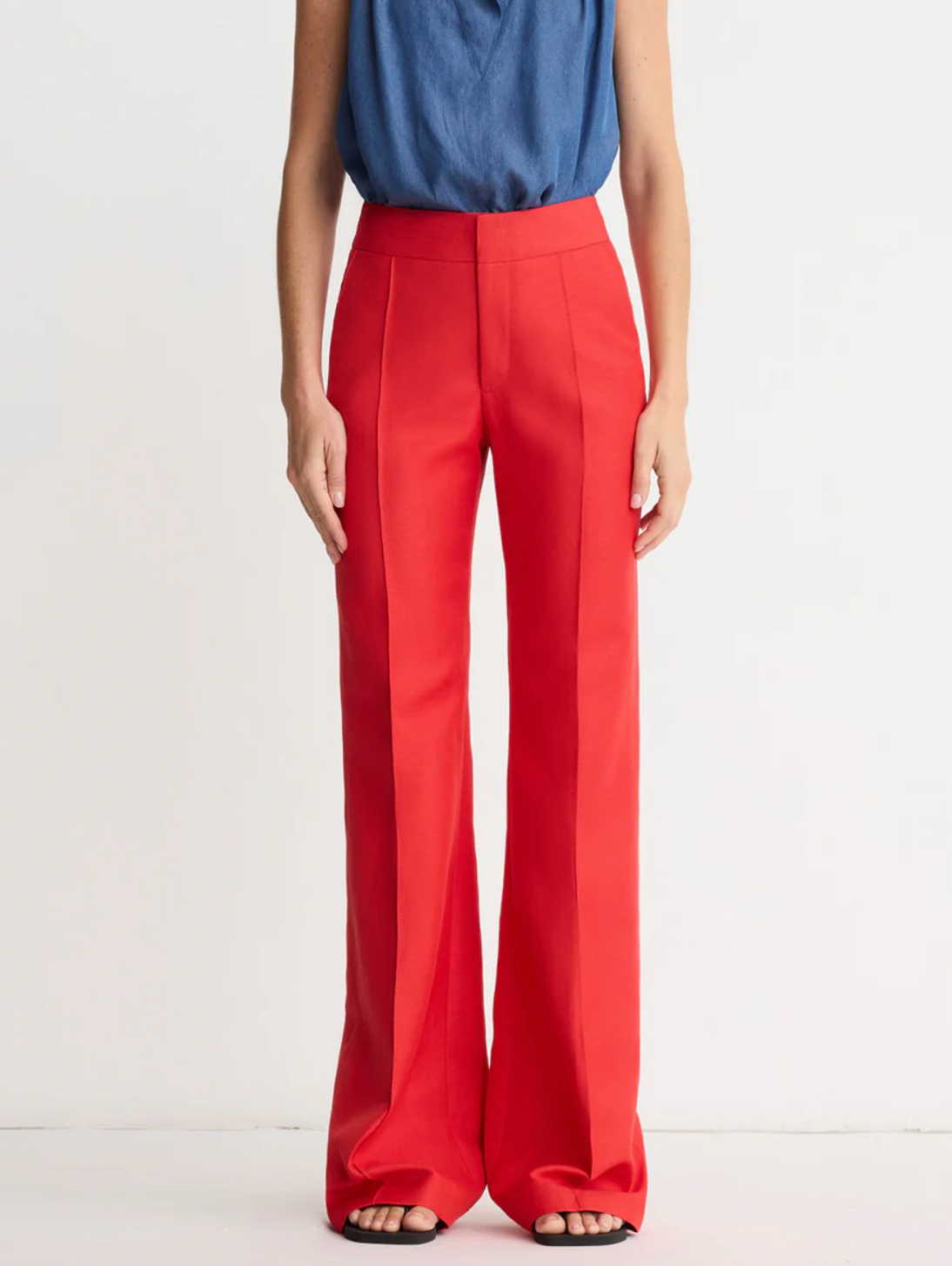 Wide Leg Pintuck Trouser