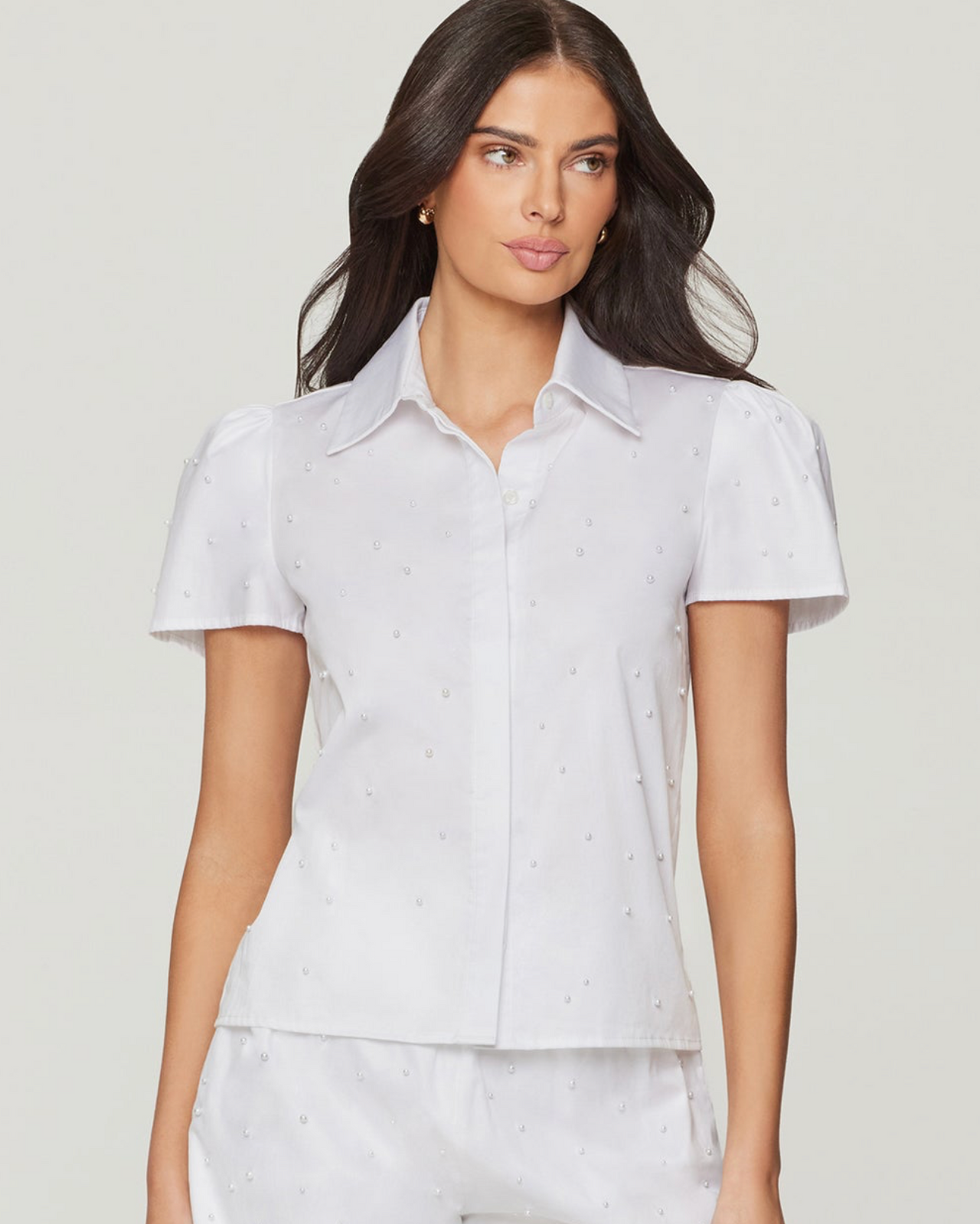 Murphy Pearl Embellished Poplin Shirt