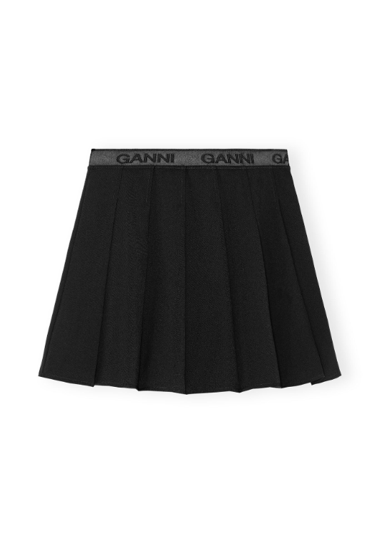 Light Twill Pleated Mini Skirt