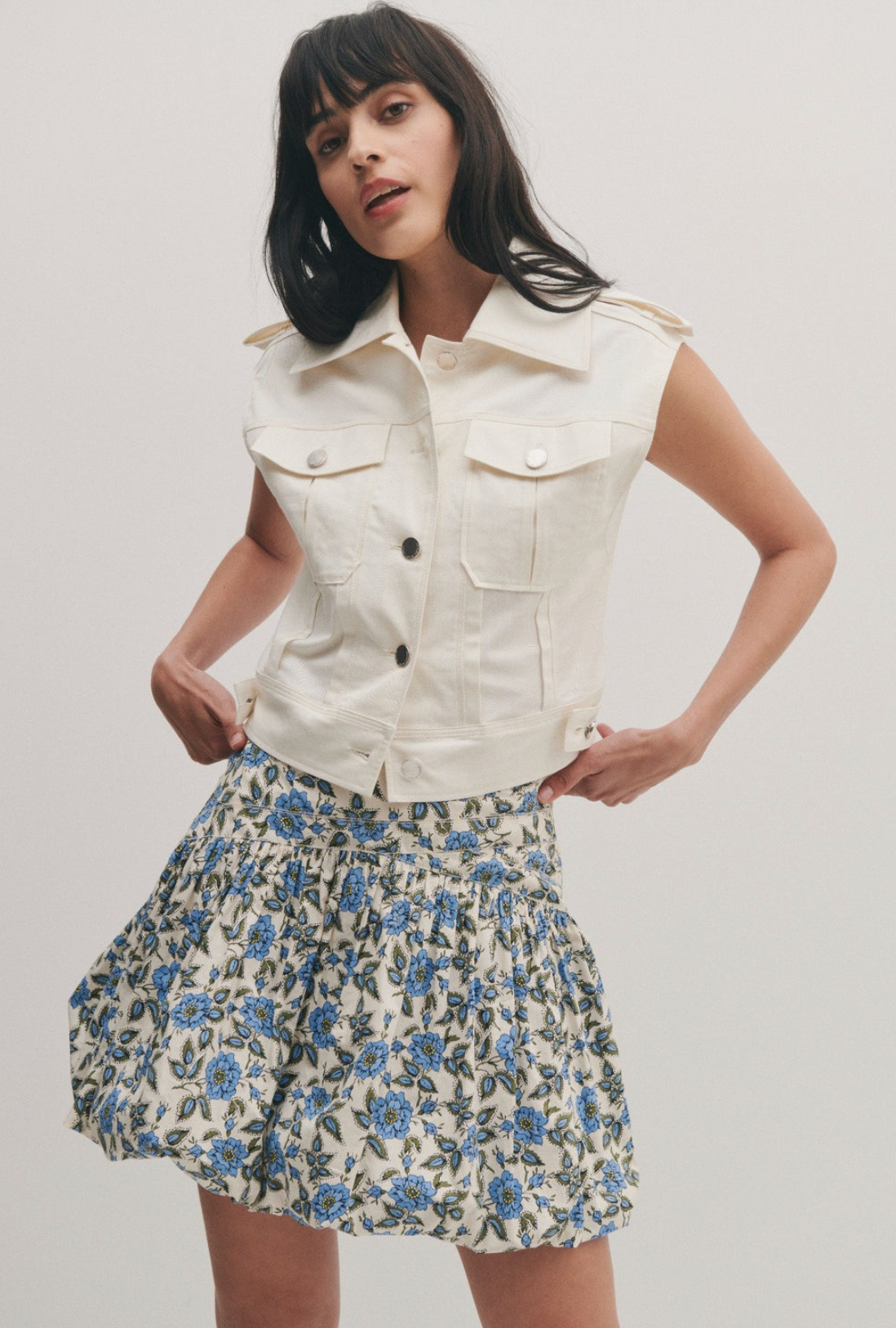 Persis Blue Belle Floral Bubble Skirt