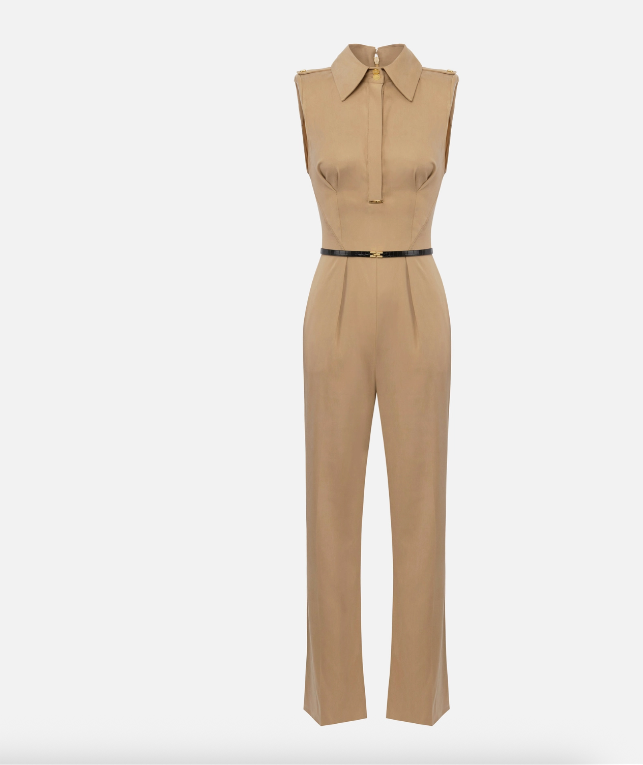 Collared Jumpsuit In Crepe