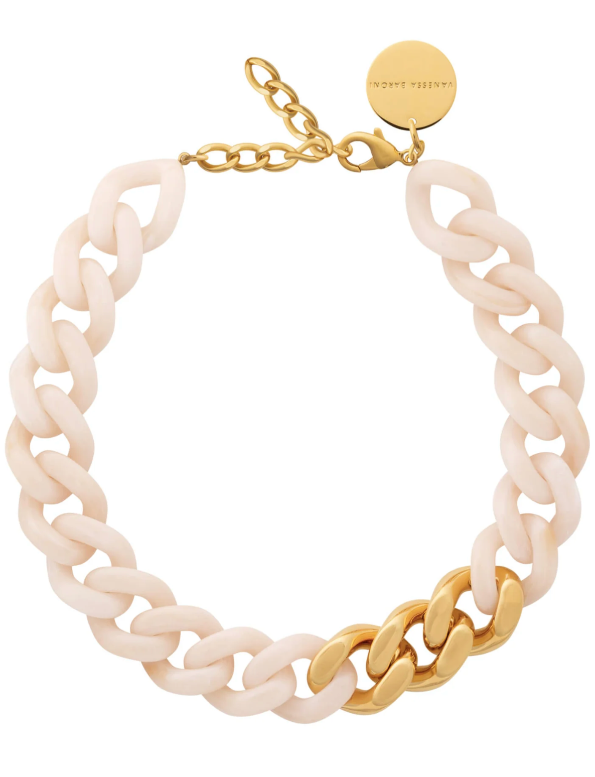 Flat Chain Necklace with Gold