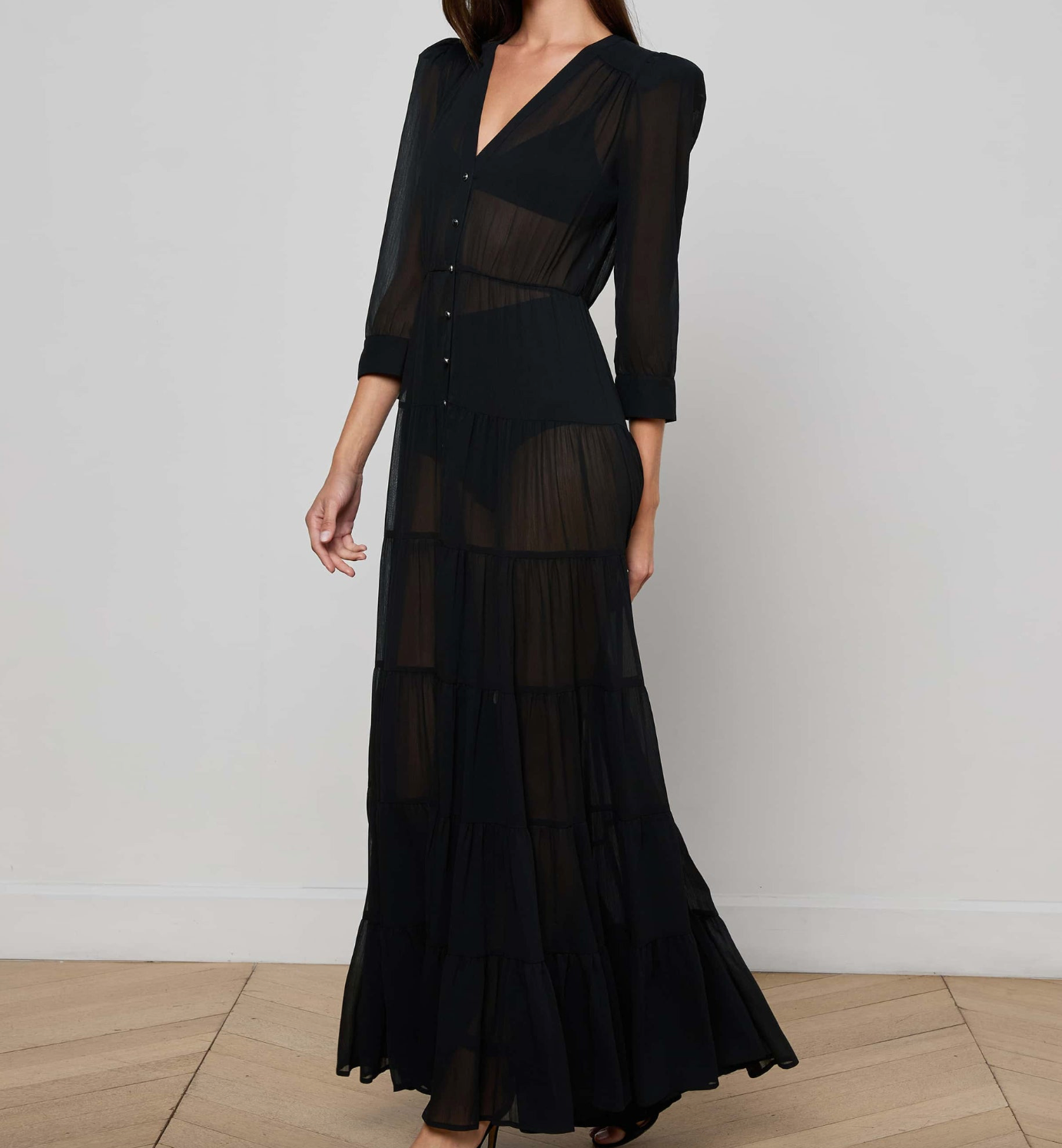 fitted lace wedding dress Seraphina Tiered Maxi Dress – Garbarini