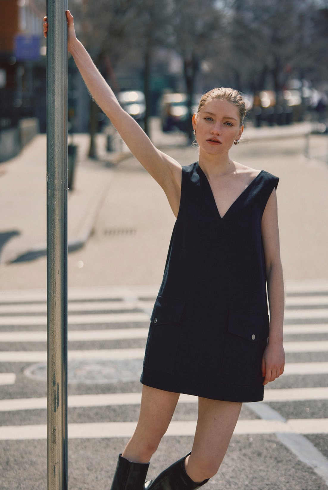 Xander Washed Cotton Twill Utility Tank Dress