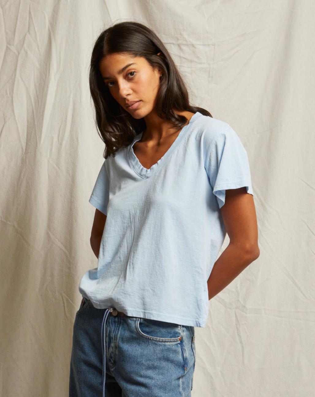 Hendrix Short Sleeve Boxy V-Neck
