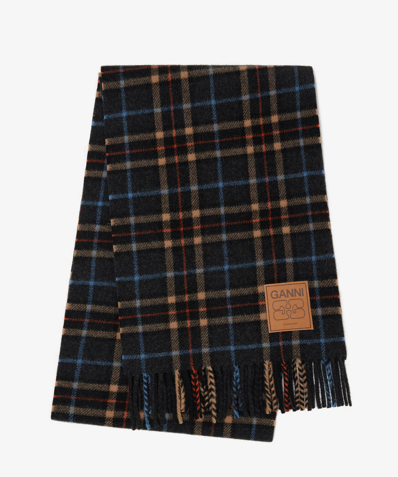 Double Face Wool Check Scarf