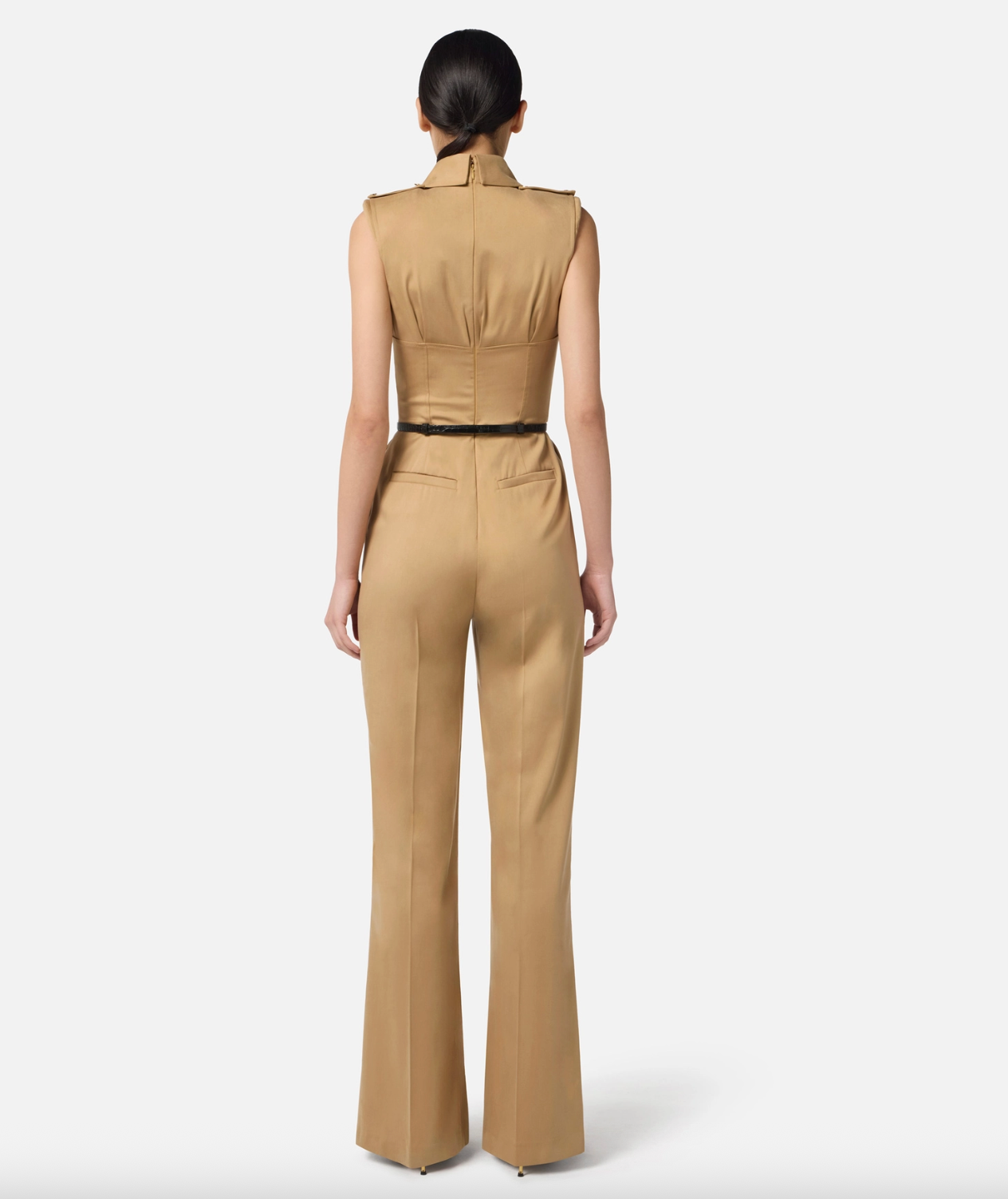 Collared Jumpsuit In Crepe