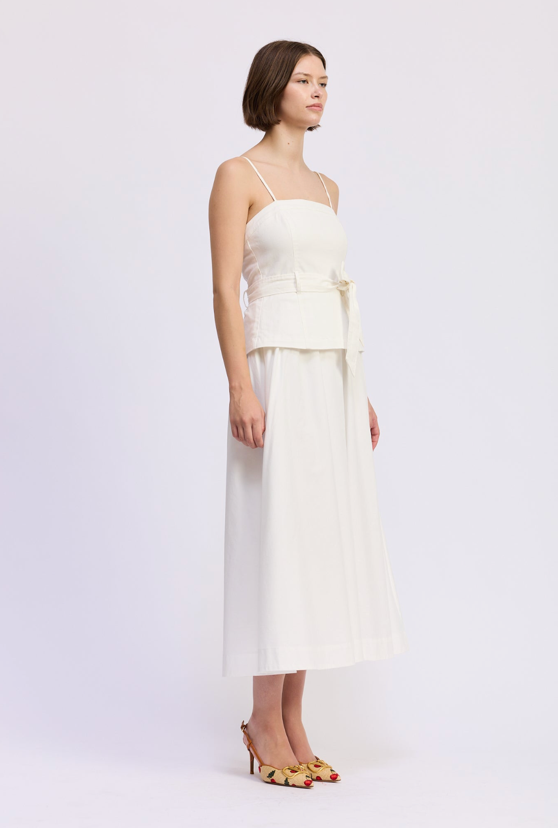 Samantha Mixed Media Midi Dress