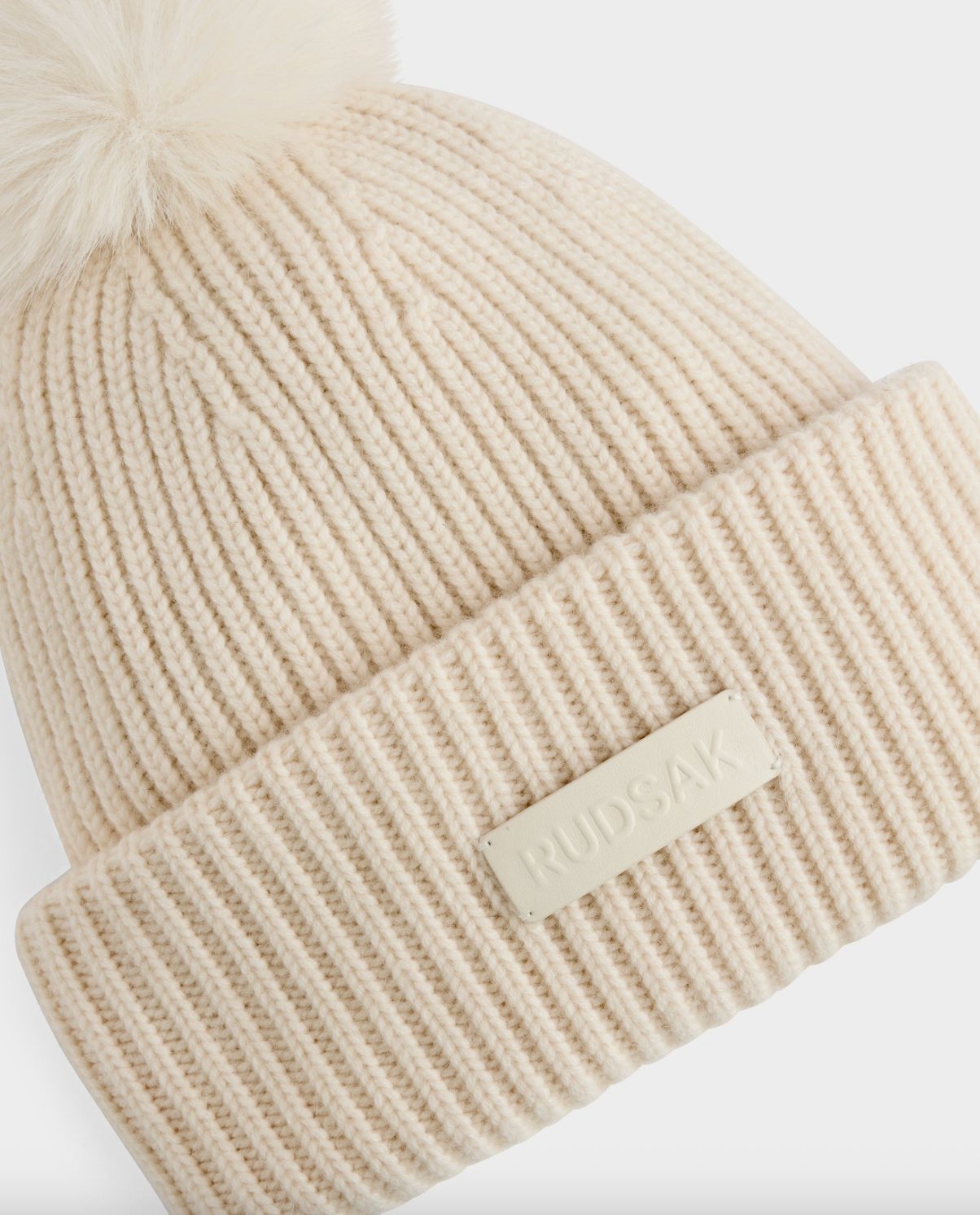 Dara Knit Fold Over Beanie with Pom Pom