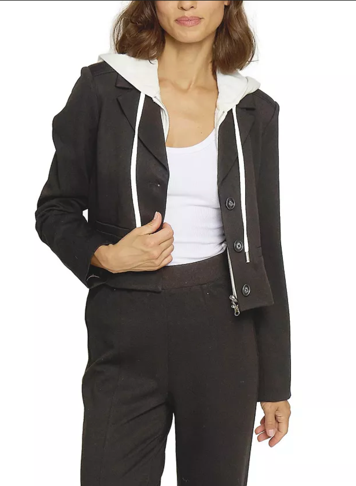 Cropped Fitted Dickey Jacket