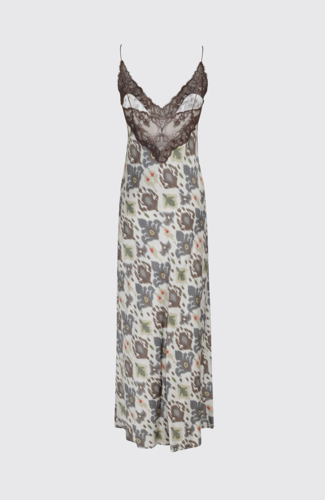 Printed Stretch Viscose Lingerie Long Dress
