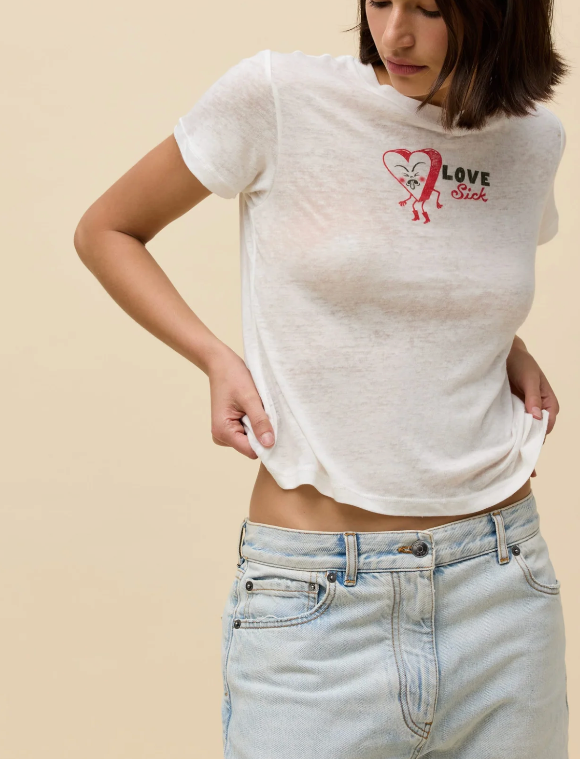 Love Sick Heart Burnout Vintage Tee
