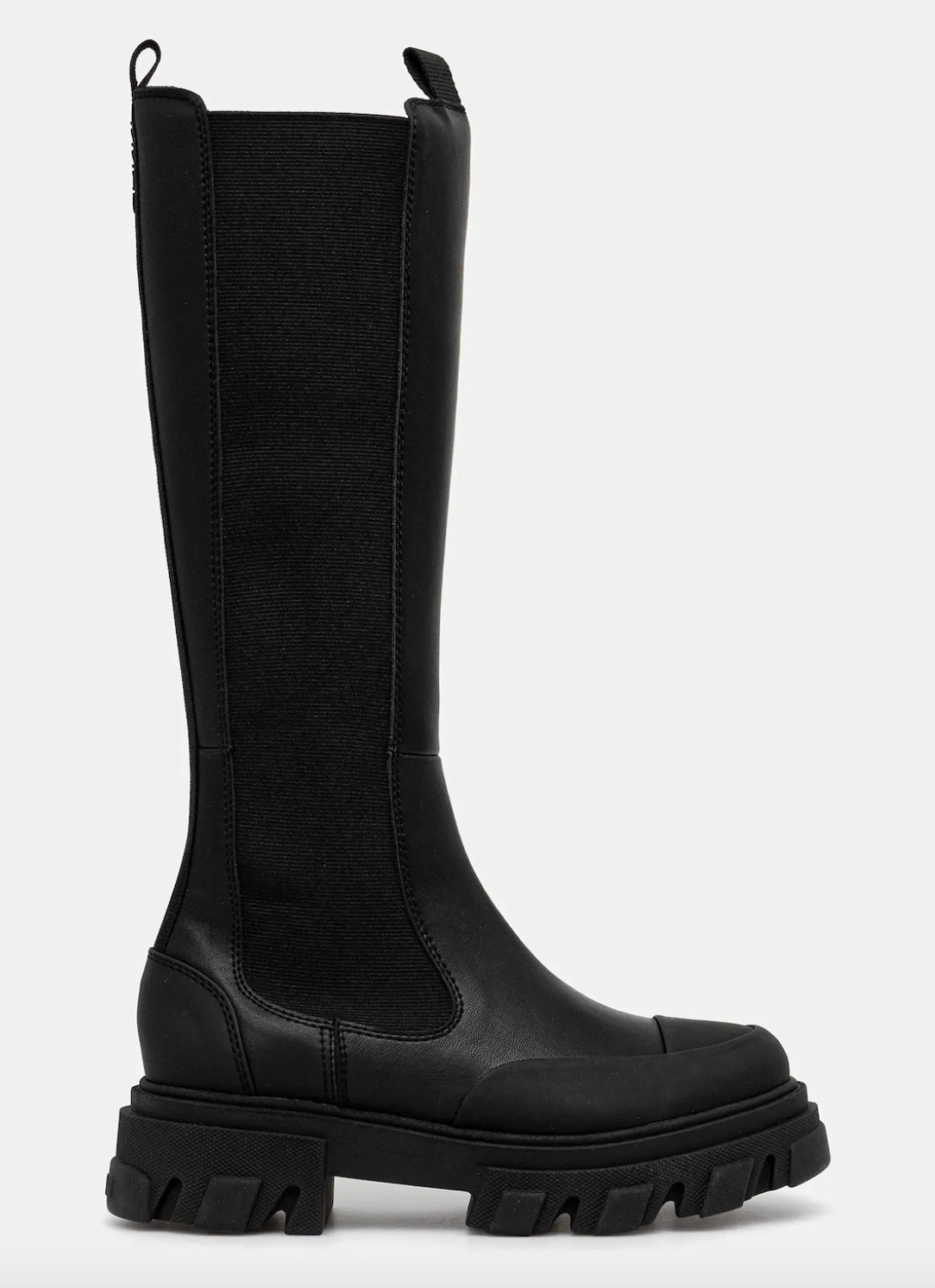 Cleated High Chelsea Boot Black Stitch